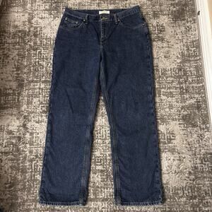 As Real As Wrangler Flannel Lined Blue Jeans Size 14x32
